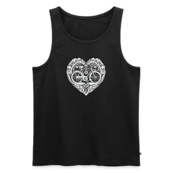 Fahrradliebe vintage - Männer Premium Bio Tank Top - Schwarz - Vorne - Michal (187cm)