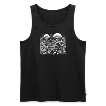 Gartenarbeit - Männer Premium Bio Tank Top - Schwarz - Vorne - AI Model Male 178 light (178cm)