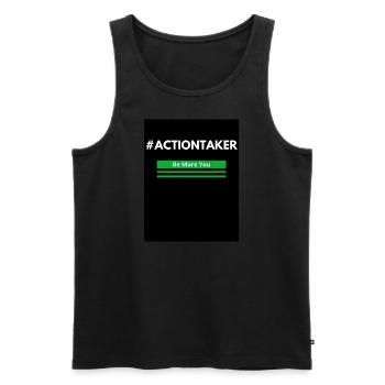 #actiontaker - Débardeur bio Premium Homme - noir - Devant - Michal (187cm)