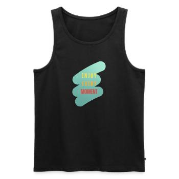 enjoy every moment - Männer Premium Bio Tank Top - Schwarz - Vorne - Michal (187cm)