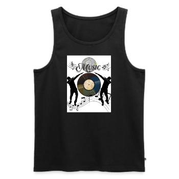 Liebe Zur Musik - Männer Premium Bio Tank Top - Schwarz - Vorne - Michal (187cm)