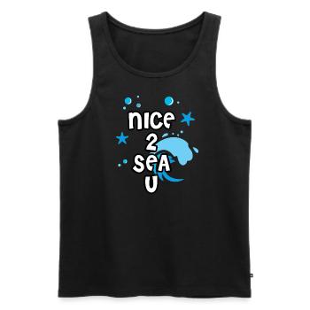 nice2seaU - Männer Premium Bio Tank Top - Schwarz - Vorne - Michal (187cm)