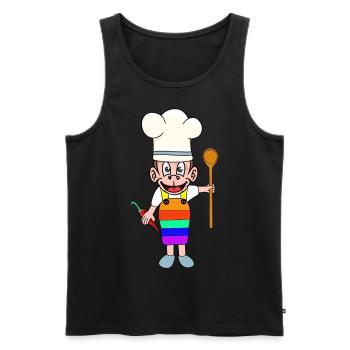 LGBT KOCH Köche Köchin Regenbogen Küche - Männer Premium Bio Tank Top - Schwarz - Vorne - Michal (187cm)
