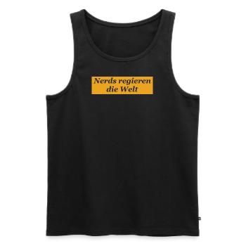 Nerds regieren transparente Schrift - Männer Premium Bio Tank Top - Schwarz - Vorne - Michal (187cm)