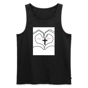 god´s life - Männer Premium Bio Tank Top - Schwarz - Vorne - Michal (187cm)