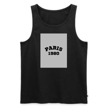 Paris grey - Männer Premium Bio Tank Top - Schwarz - Vorne - AI Model Male 178 light (178cm)