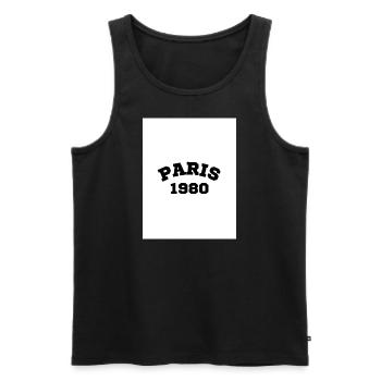 Paris white - Männer Premium Bio Tank Top - Schwarz - Vorne - AI Model Male 178 light (178cm)