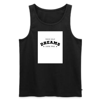 dreams - Männer Premium Bio Tank Top - Schwarz - Vorne - AI Model Male 178 light (178cm)