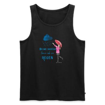 Deinetwegen tanze ich im Regen – Statement-Shirt - - Männer Premium Bio Tank Top - Schwarz - Vorne - AI Model Male 178 light (178cm)