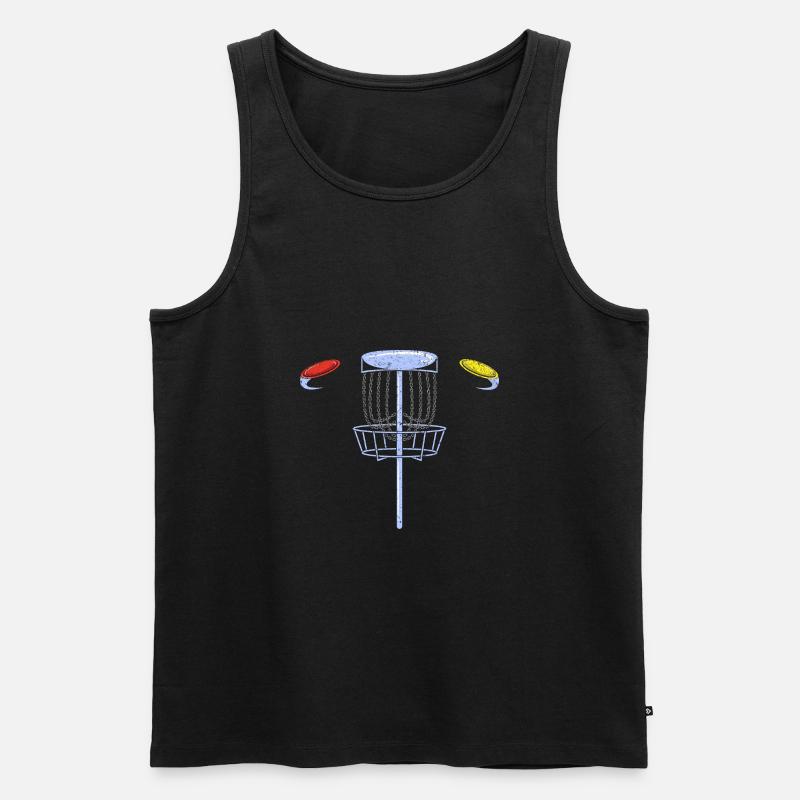 Disc Golf Frisbee - Männer Premium Bio Tank Top - Schwarz