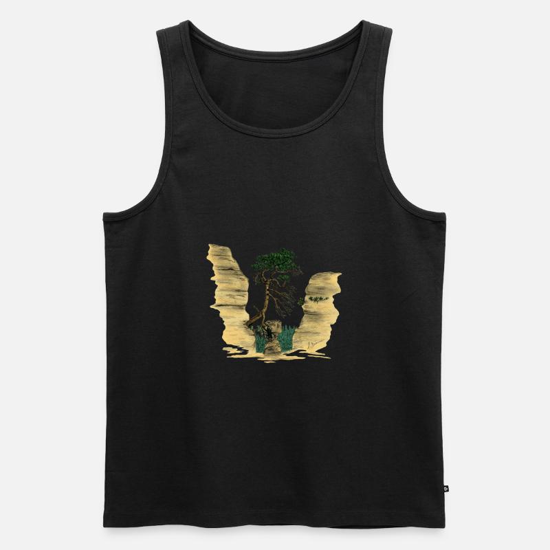 Elbsandsteingebirge - Männer Premium Bio Tank Top - Schwarz