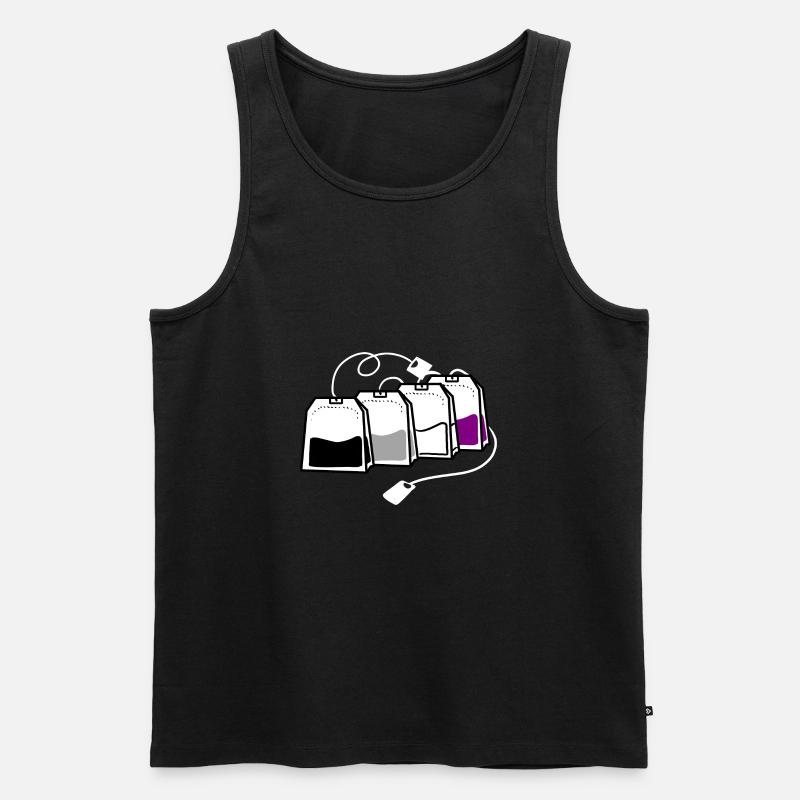 Asexueller Teebeutel Ace Pride - Männer Premium Bio Tank Top - Schwarz