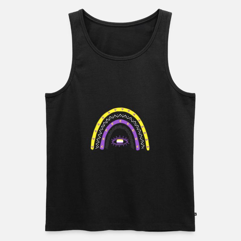 LGBTQ Nonbinary Regenbogen Nonbinary Pride - Männer Premium Bio Tank Top - Schwarz
