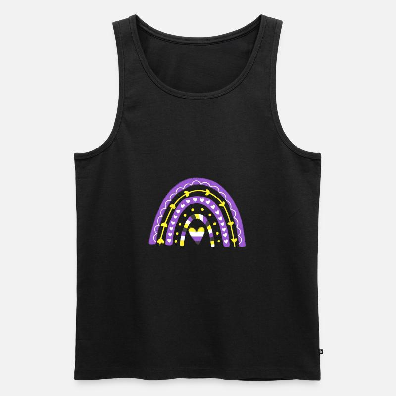 Nonbinary Pride Boho Rainbow - Men's Premium Organic Tank Top - black