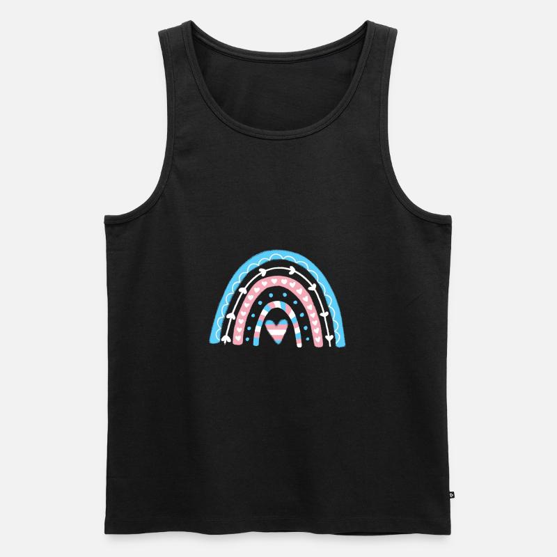 Transgender Pride Boho-Regenbogen - Männer Premium Bio Tank Top - Schwarz
