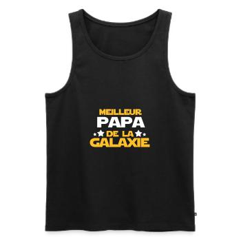 meilleur papa - Débardeur bio Premium Homme - noir - Devant - Michal (187cm)