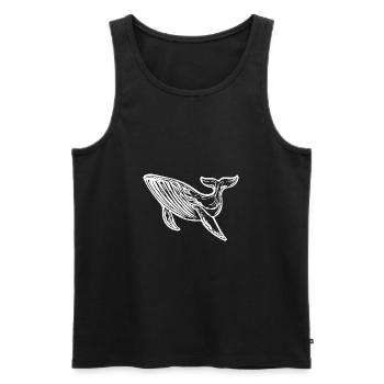 Wal Vintage Meerestier No Plastic in living space - Männer Premium Bio Tank Top - Schwarz - Vorne - AI Model Male 178 light (178cm)