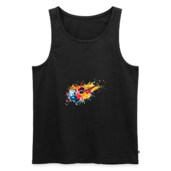 Retro Gitarre in bunten Farben Musiker Hippie - Männer Premium Bio Tank Top - Schwarz - Vorne - Michal (187cm)