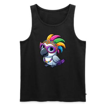 Cacatoès coloré de Mardi Gras - Débardeur bio Premium Homme - noir - Devant - Michal (187cm)