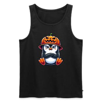 Halloween Pingouin Citrouille Sorcière Chapeau Dessin Animé Aigre - Débardeur bio Premium Homme - noir - Devant - Michal (187cm)