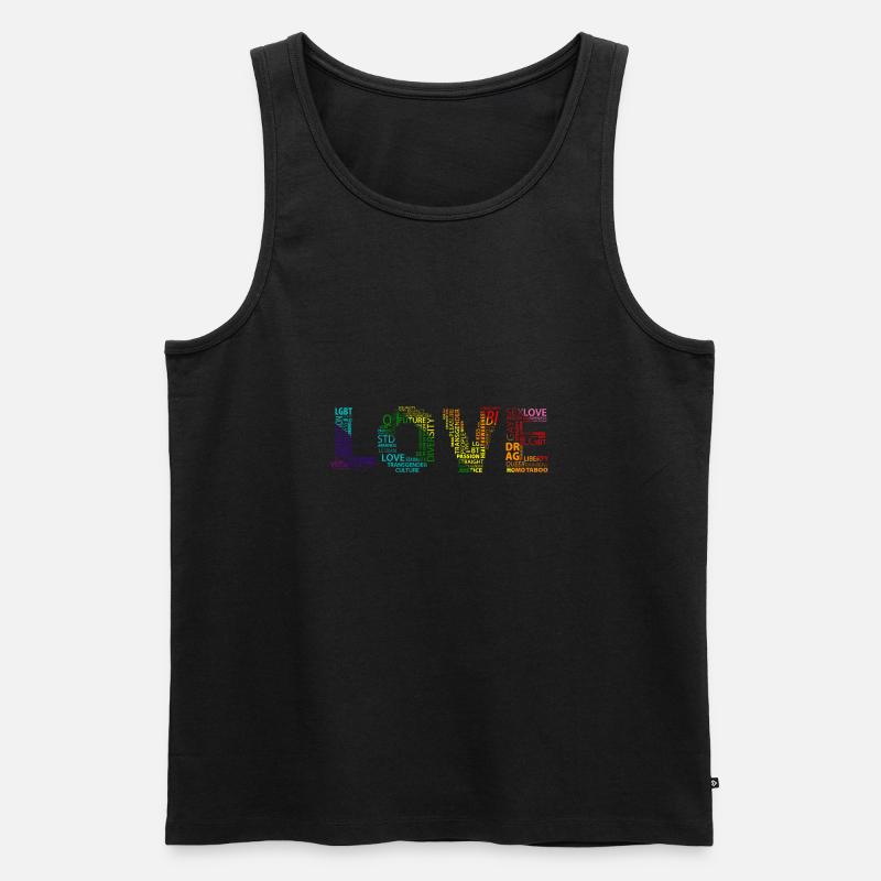 LGBT Liebe - Männer Premium Bio Tank Top - Schwarz