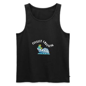 Endlich Kreuzfahrt Kreuzfahrtschiff - Männer Premium Bio Tank Top - Schwarz - Vorne - Michal (187cm)