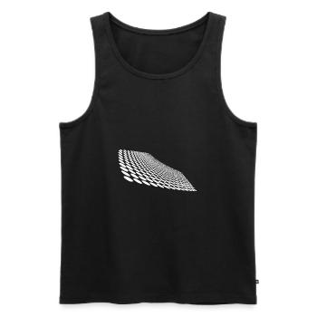 Geometric points on curved horizon surface - Men's Premium Organic Tank Top - black - Front - AI Model Male 178 light (178cm)