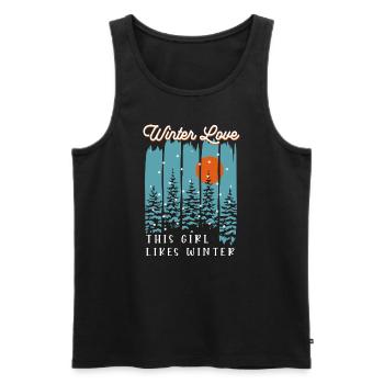Winter Love Girl mag den Winter, gemütliche - Männer Premium Bio Tank Top - Schwarz - Vorne - Michal (187cm)