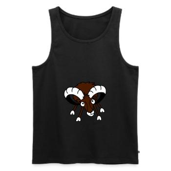 Mufflon - Männer Premium Bio Tank Top - Schwarz - Vorne - AI Model Male 178 light (178cm)