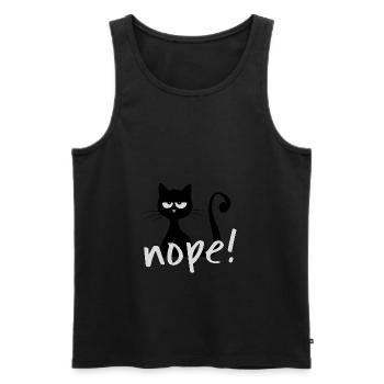 grumpy nope cat Nein Nö Katze Geschenk - Männer Premium Bio Tank Top - Schwarz - Vorne - AI Model Male 178 light (178cm)