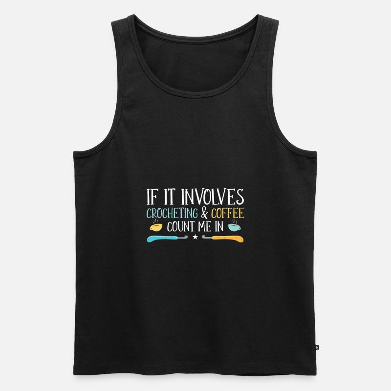 Kaffee & Häkeln - Männer Premium Bio Tank Top - Schwarz