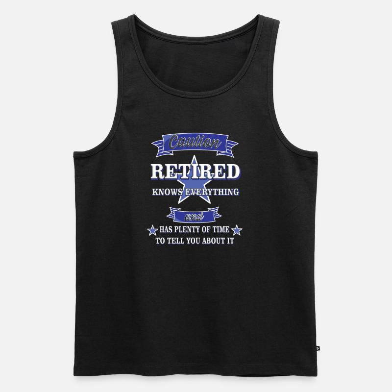 Retired im Ruhestand - Männer Premium Bio Tank Top - Schwarz