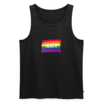 Mensch lgbtq+ logo - Männer Premium Bio Tank Top - Schwarz - Vorne - Michal (187cm)