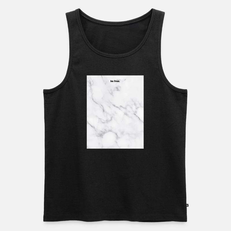 be free. - Männer Premium Bio Tank Top - Schwarz