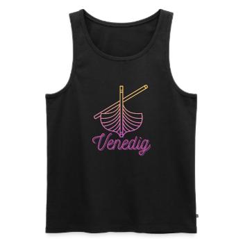 Venedig - Männer Premium Bio Tank Top - Schwarz - Vorne - Michal (187cm)