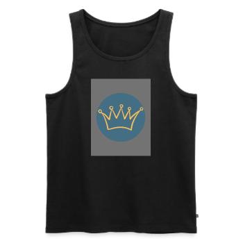 KING - Männer Premium Bio Tank Top - Schwarz - Vorne - AI Model Male 178 light (178cm)