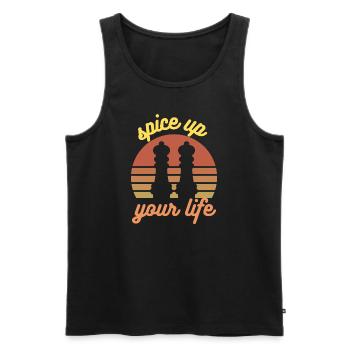 spice up your life - Men's Premium Organic Tank Top - black - Front - AI Model Male 178 light (178cm)
