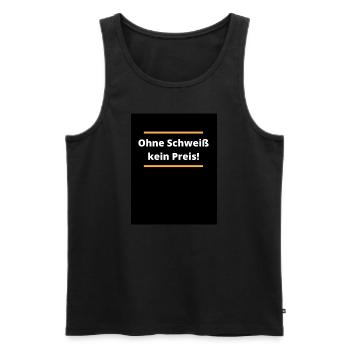 Ohne Schweiß kein Preis - Männer Premium Bio Tank Top - Schwarz - Vorne - AI Model Male 178 light (178cm)