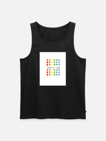 Liebe ist Liebe - Männer Premium Bio Tank Top - Schwarz