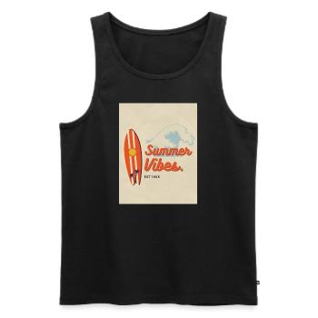Summer vibes - Men's Premium Organic Tank Top - black - Front - AI Model Male 178 light (178cm)