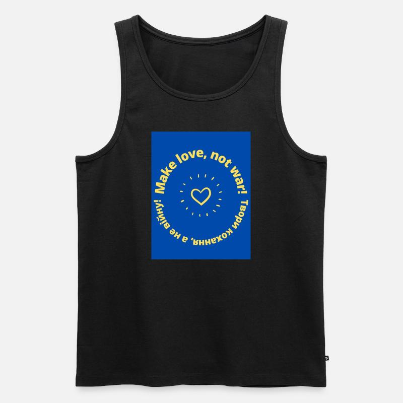 Make love not war - Männer Premium Bio Tank Top - Schwarz