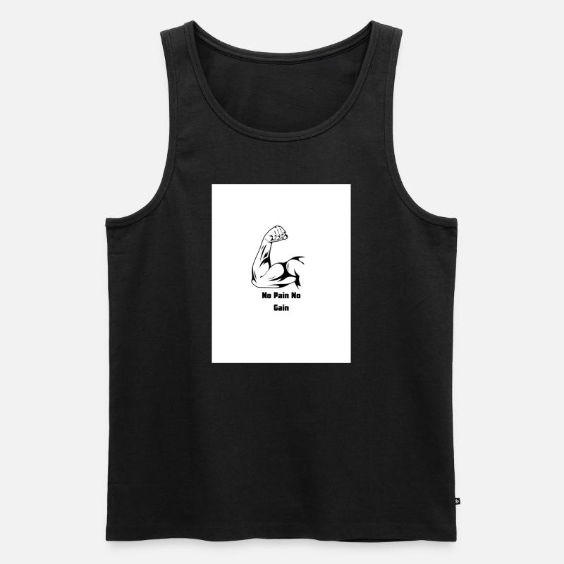 No Pain No Gain - Männer Premium Bio Tank Top - Schwarz