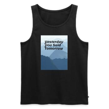 Yesterday You Said Tomorrow - Männer Premium Bio Tank Top - Schwarz - Vorne - Michal (187cm)