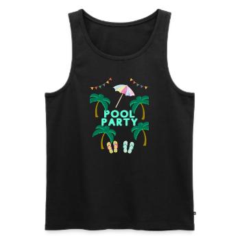 Pool Party Design - Männer Premium Bio Tank Top - Schwarz - Vorne - AI Model Male 178 light (178cm)