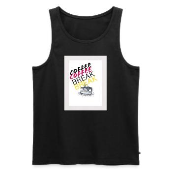 Coffee Break - Männer Premium Bio Tank Top - Schwarz - Vorne - Michal (187cm)