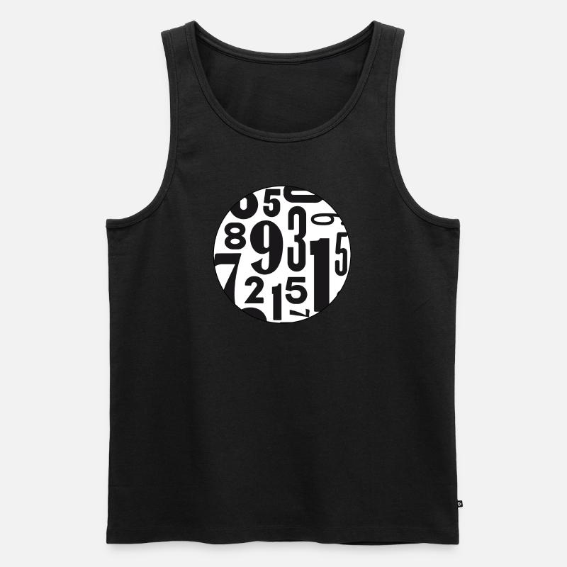 Pattern Design: Letterpress Numbers Zahlen - Männer Premium Bio Tank Top - undefined