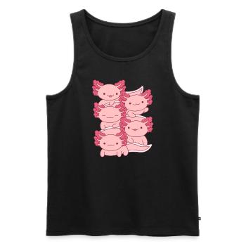 Conception de groupe d’axolotl rose pour les amateurs d’axolotl - Débardeur bio Premium Homme - noir - Devant - Michal (187cm)