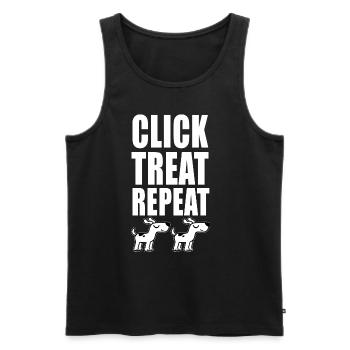 Click Treat Repeat Dog Dresser École canine - Débardeur bio Premium Homme - noir - Devant - Michal (187cm)