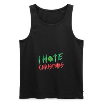 Ich Hasse Weihnachten Grün Spielverderber - Männer Premium Bio Tank Top - Schwarz - Vorne - AI Model Male 178 light (178cm)