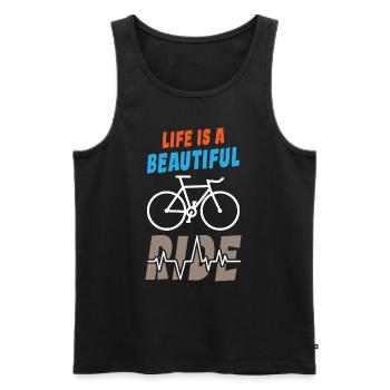 Life is Beautiful Ride - Männer Premium Bio Tank Top - Schwarz - Vorne - Michal (187cm)